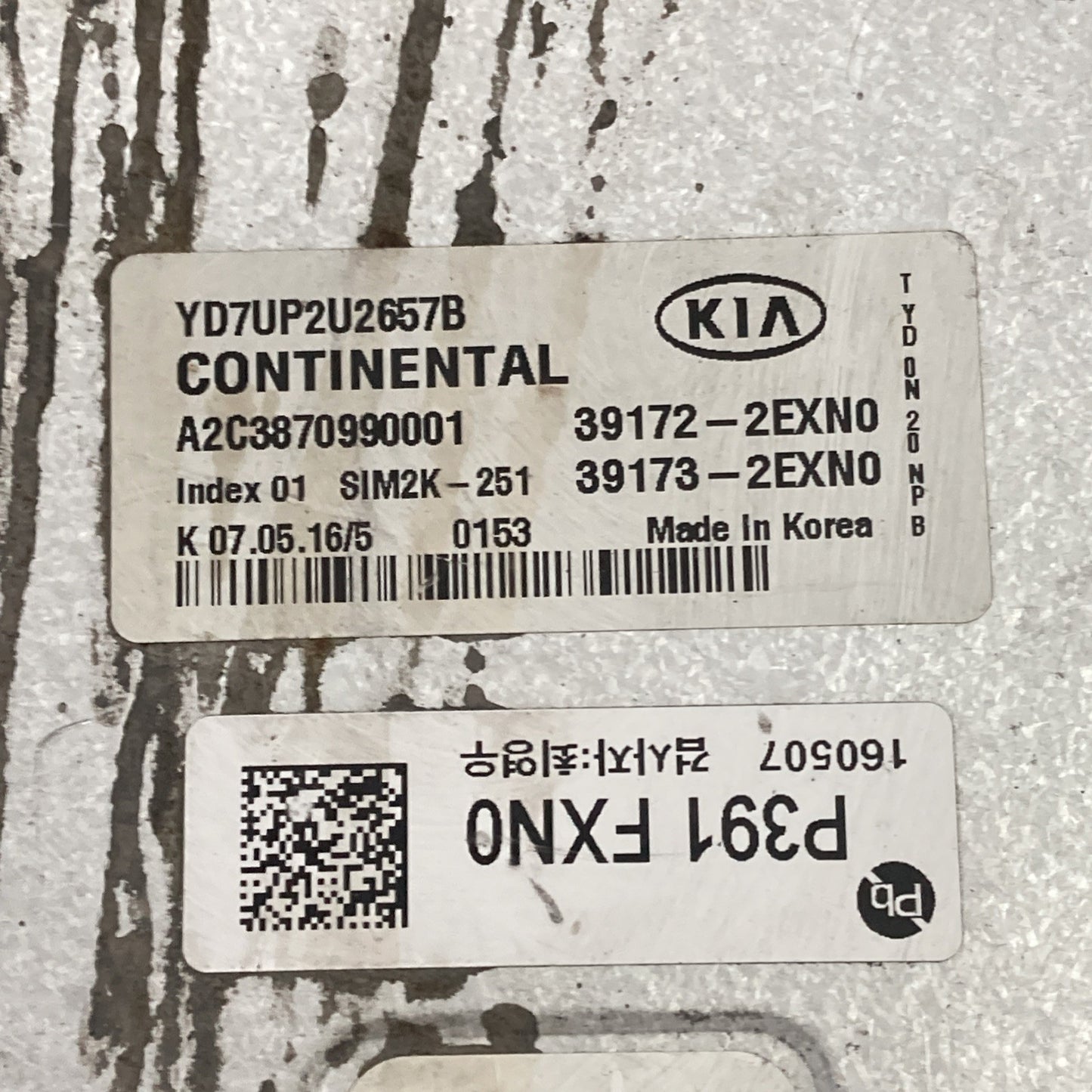 2017-2018 Kia Forte 2.0L ECU/ECM 39172-2EXN0