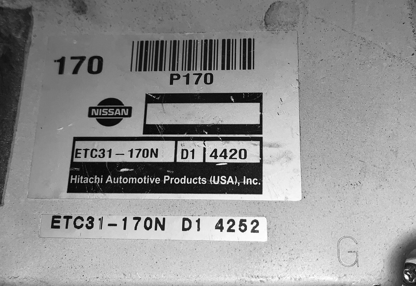 2005 Nissan Altima TCU ETC31-170N D1