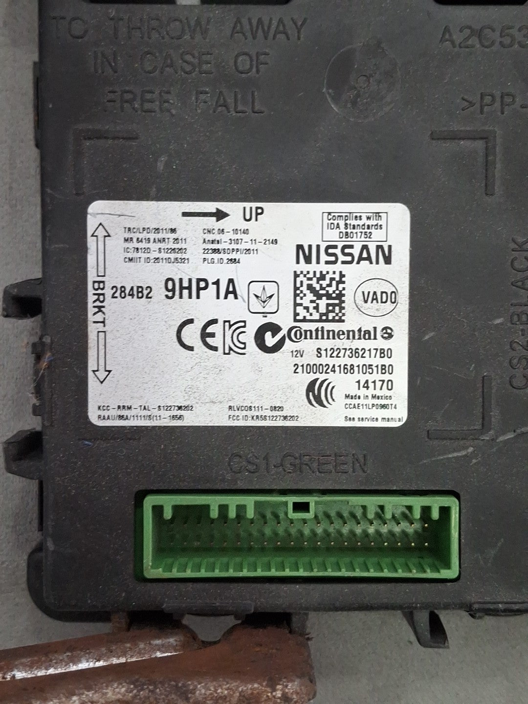 2015 NISSAN ALTIMA BODY CONTROL MODULE 284B29HP1A