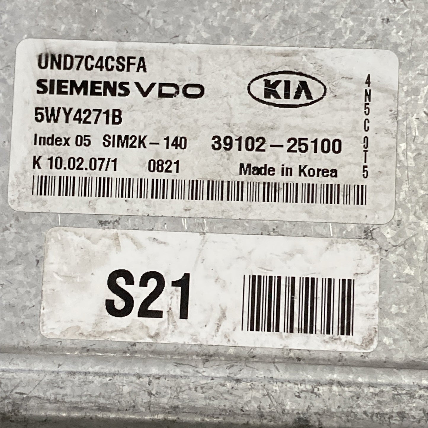 2007-2008 Kia Rondo 2.4L ECU/ECM 39102-25100