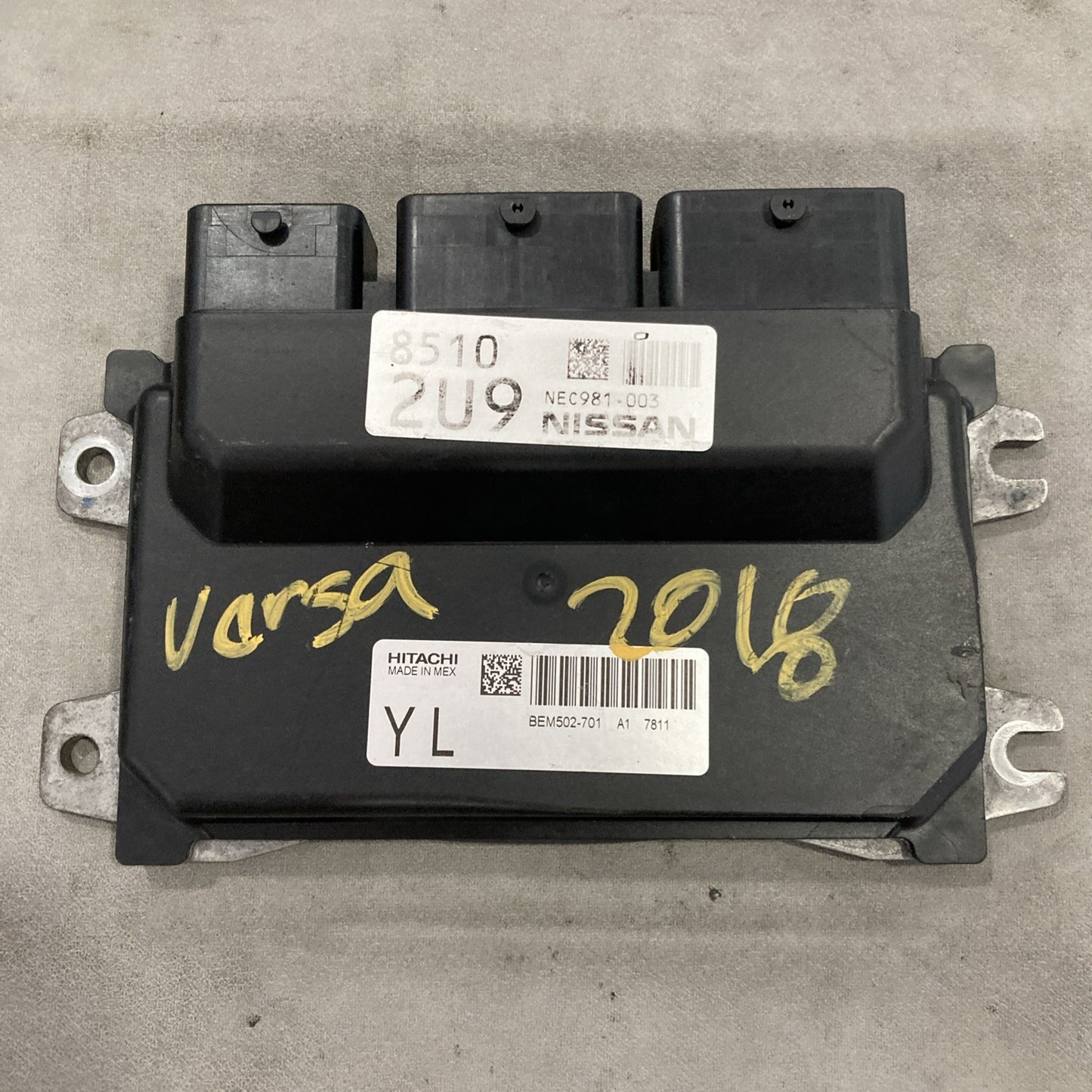 2018 Nissan Versa Engine Control Module BEM502-701 A1