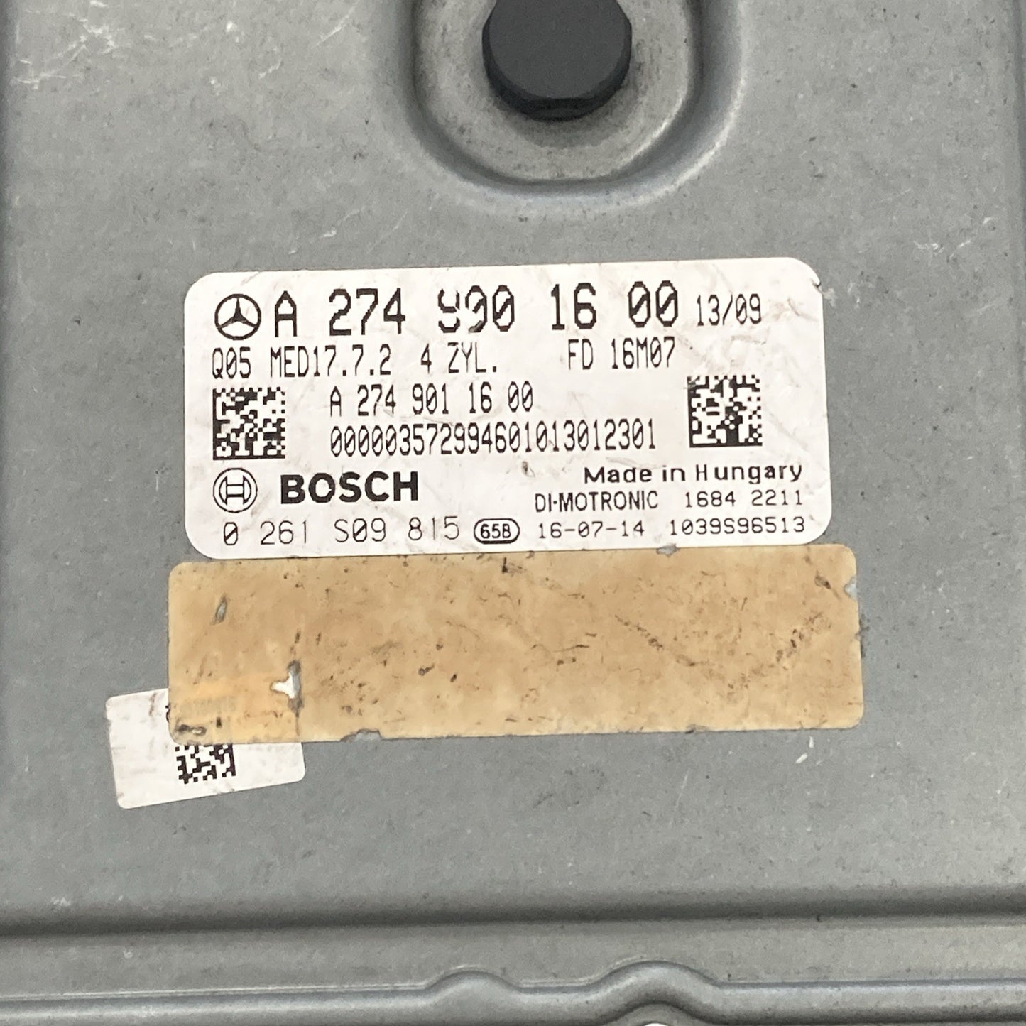 2015-2018 Mercedes-Benz C300 2.0L ECU/ECM A 274 900 16 00