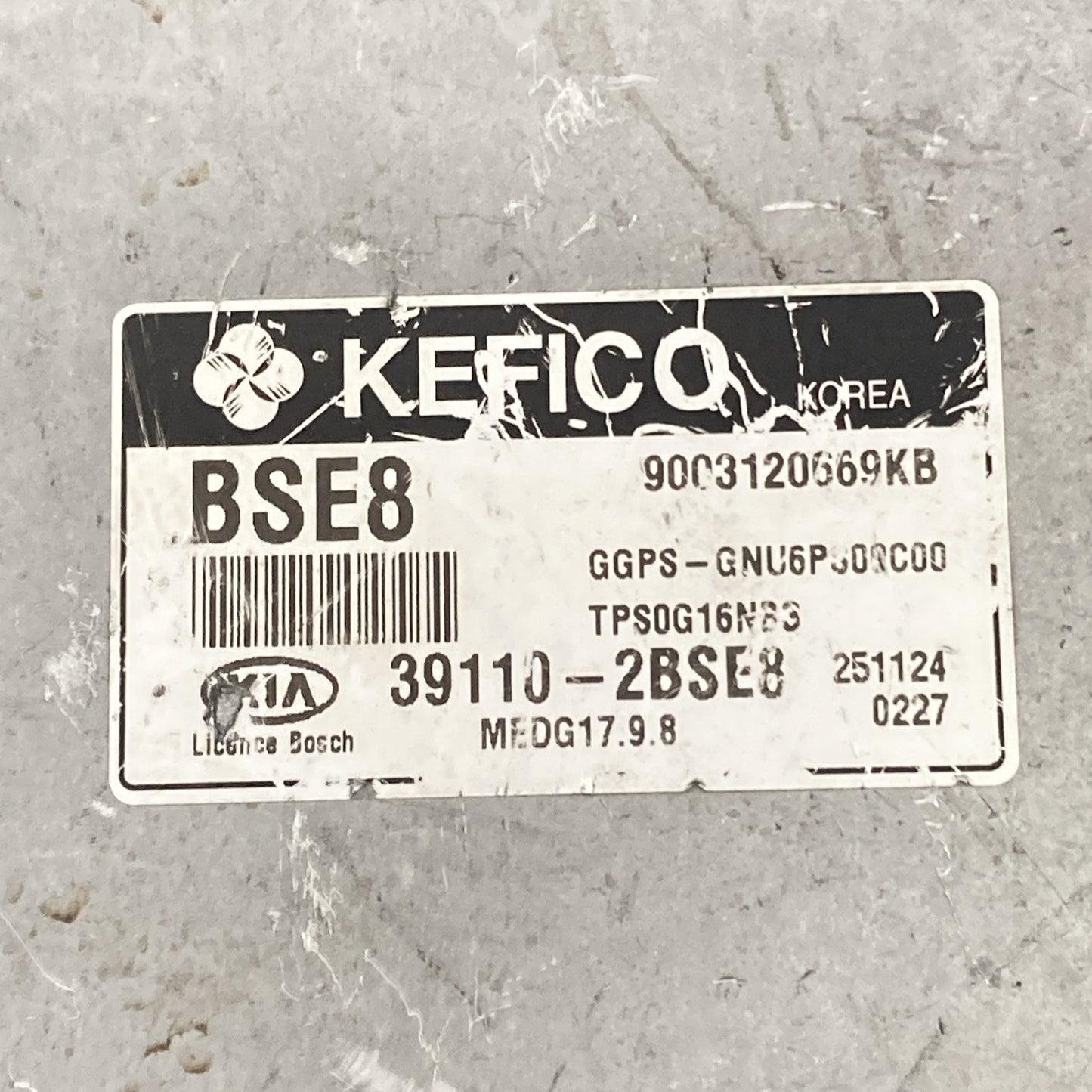 2016 Kia Soul Engine Control Module 39110-2BSE8