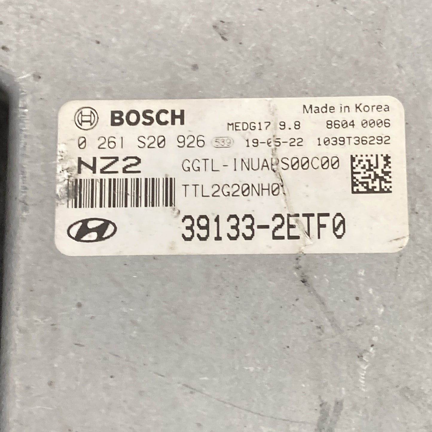 2019-2021 Hyundai Tucson Engine Control Module 39133-2ETF0