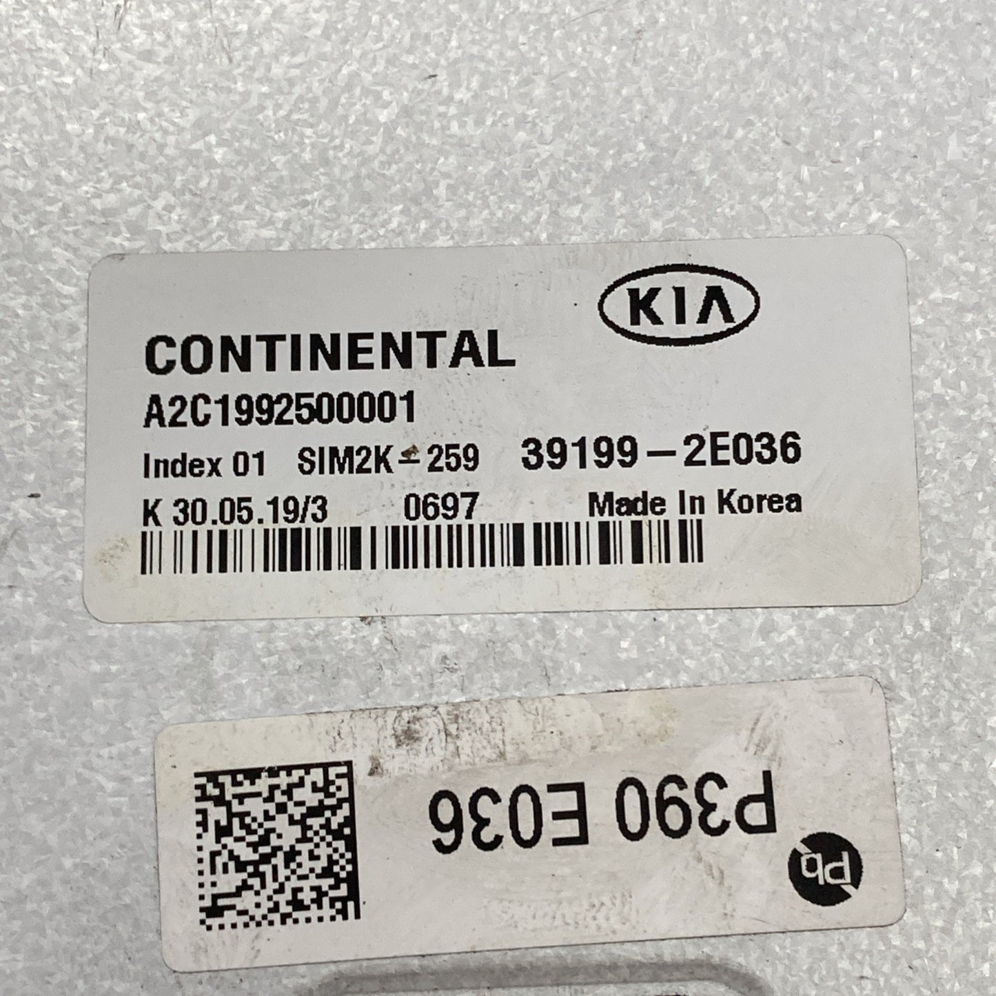 2019-2021 Kia Forte Engine Control Module 39199-2E036