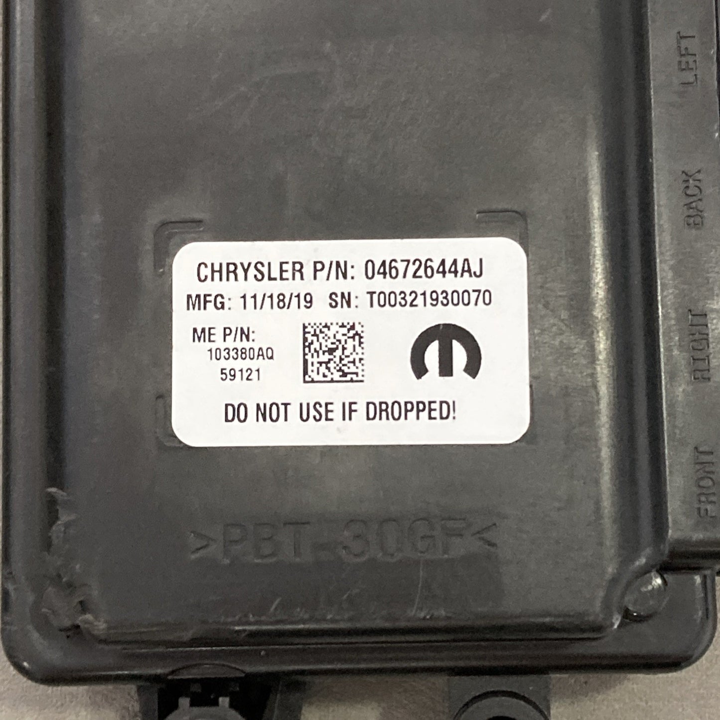 2019-2023 Dodge Ram 3500 Camera Control Module 04672644AJ