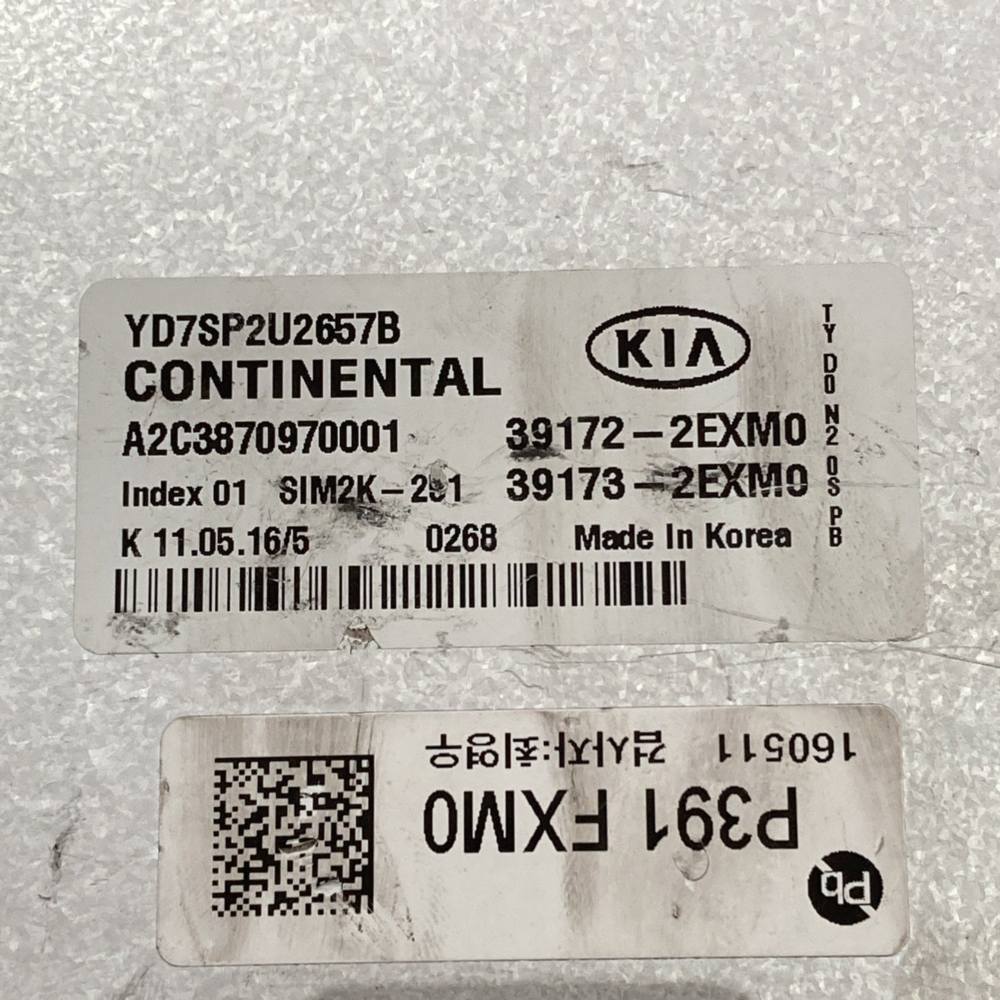 2017-2018 Kia Forte 2.0L ECU/ECM 39172-2EXM0