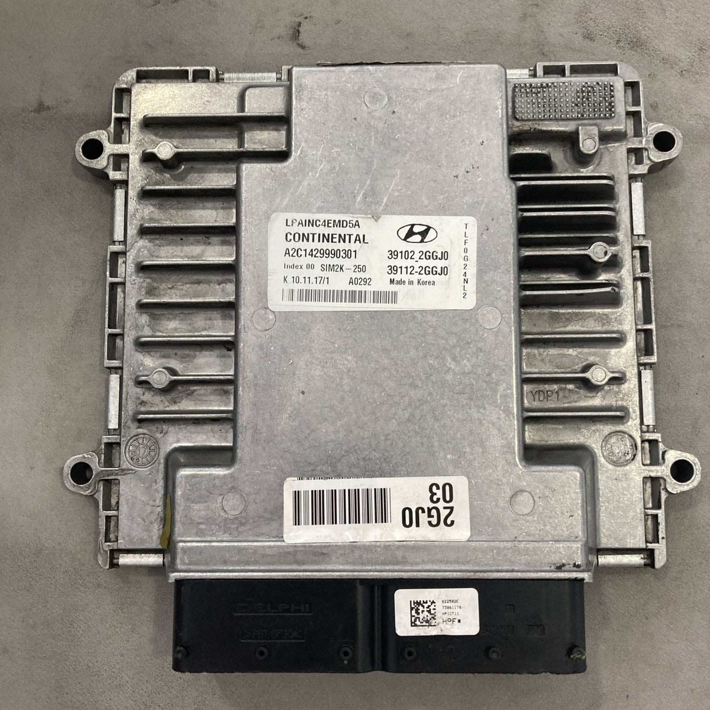 2018 2019 Hyundai Sonata 2.4L Engine Control Module 39102-2GGJ0