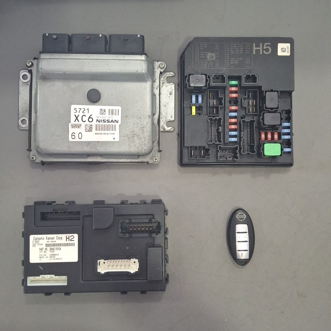 2016-2017 Nissan Sentra 1.8L Kit ECU/ECM, Body Control Module, Fuse Box, Key