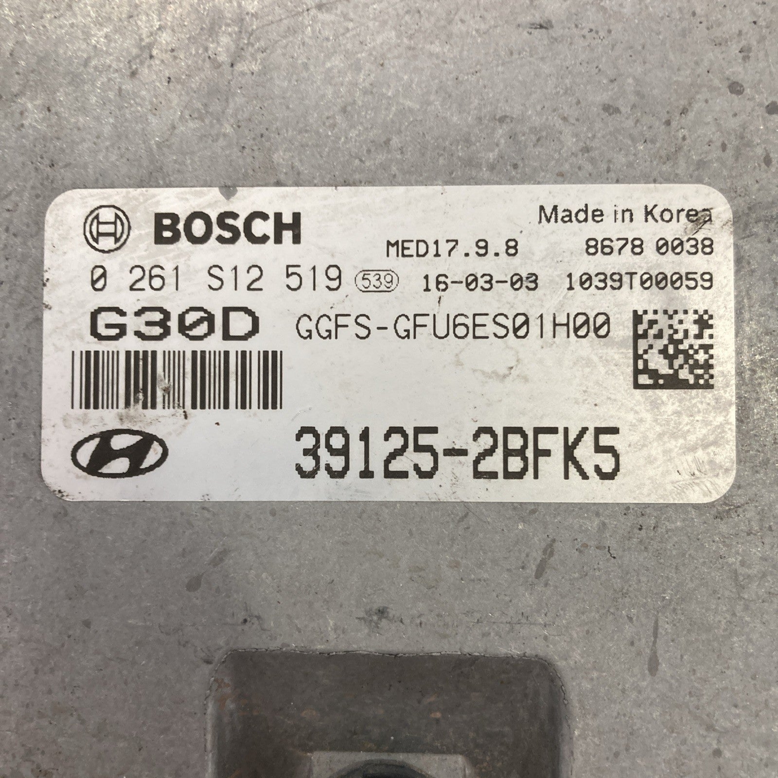 2016-2017 Hyundai Veloster 1.6L ECU/ECM 39125-2BFK5