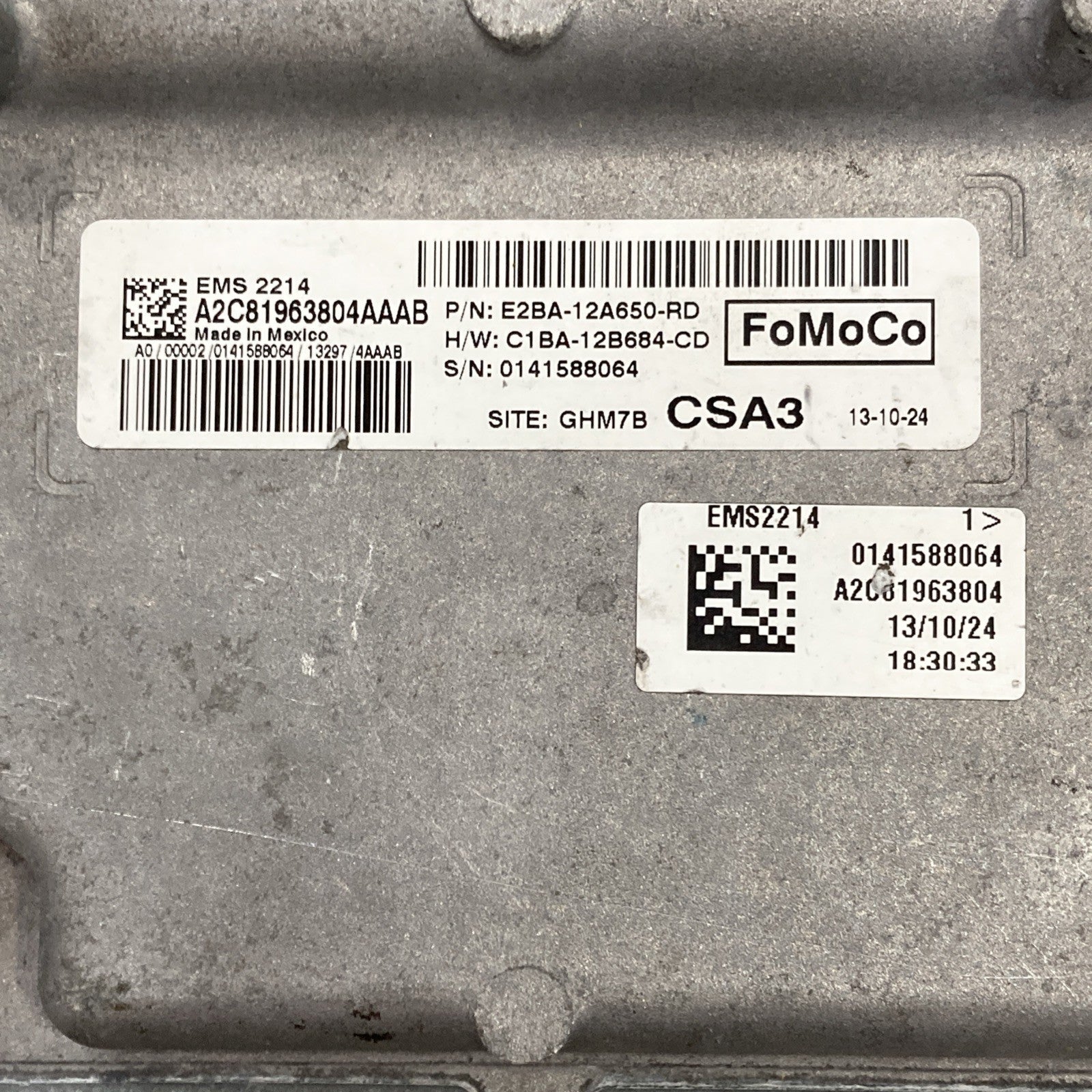 2014-2015 Ford Fiesta ECU/ECM E2BA-12A650-RD