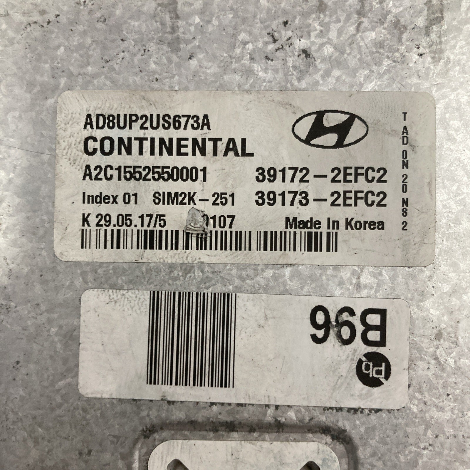 2017 Elantra ECU/ECM 39172-2EFC2