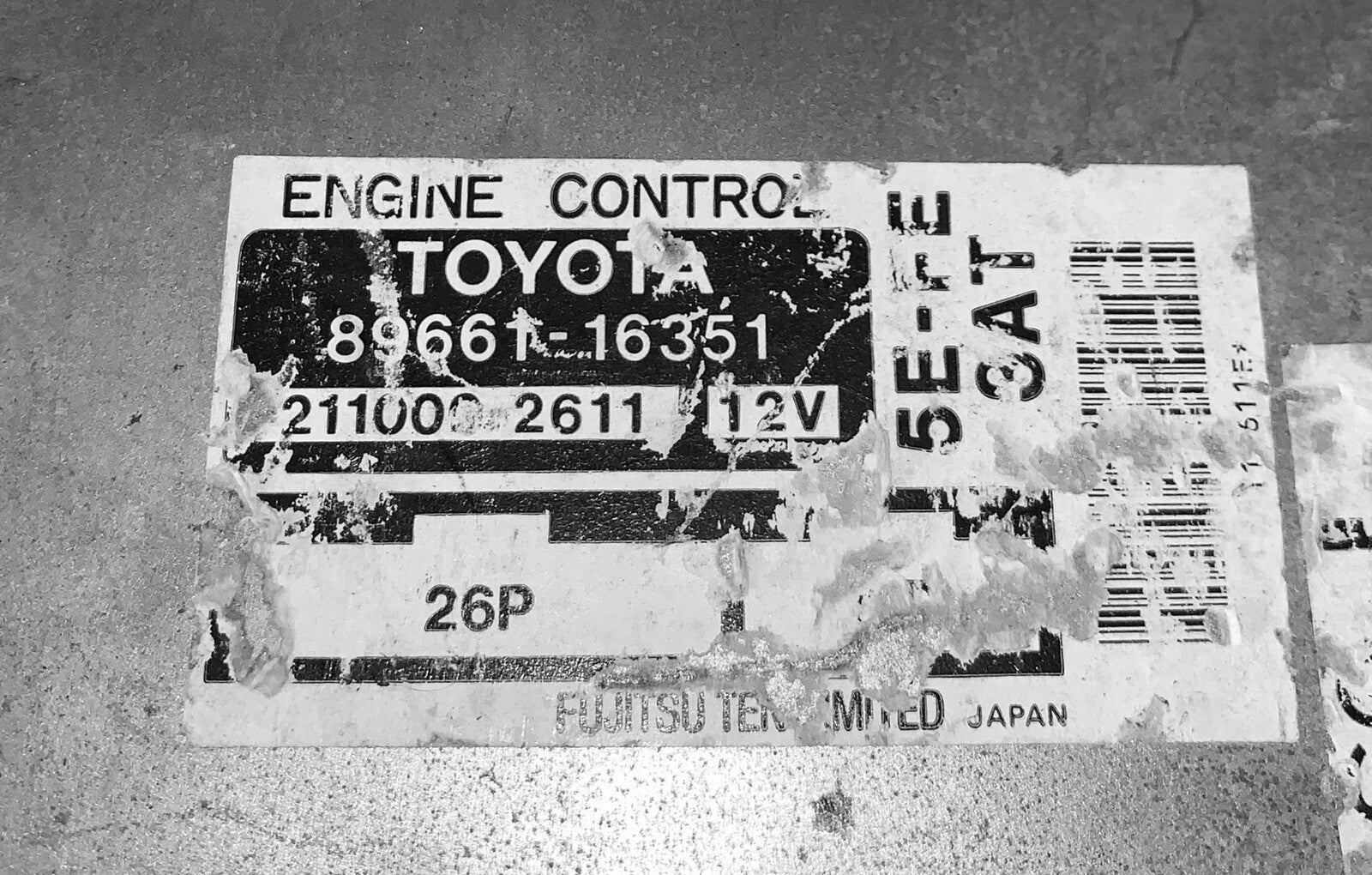 1995 1996 Toyota Tercel ECU 89661-16351