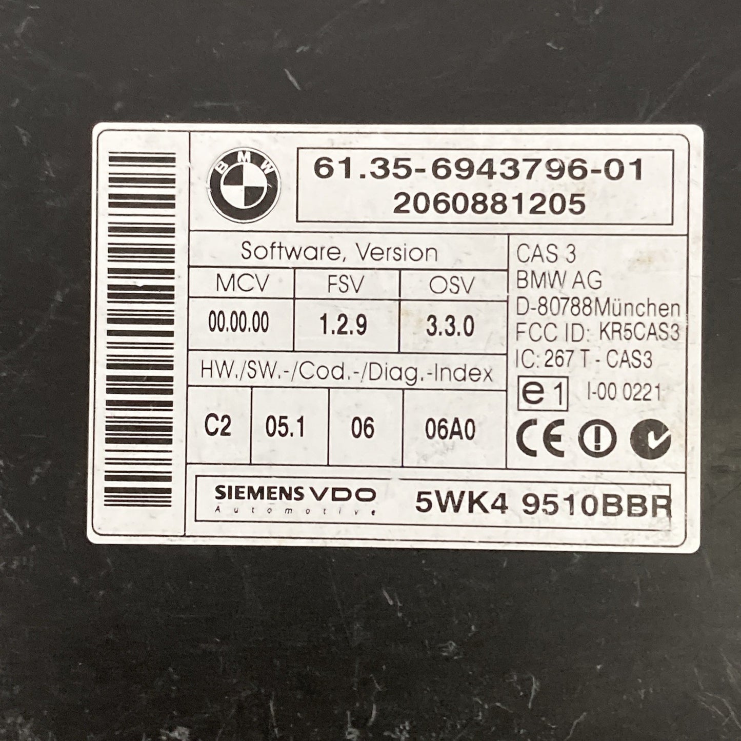2004-2016 BMW Comfort Access Control Module 5WK4 9510BBR