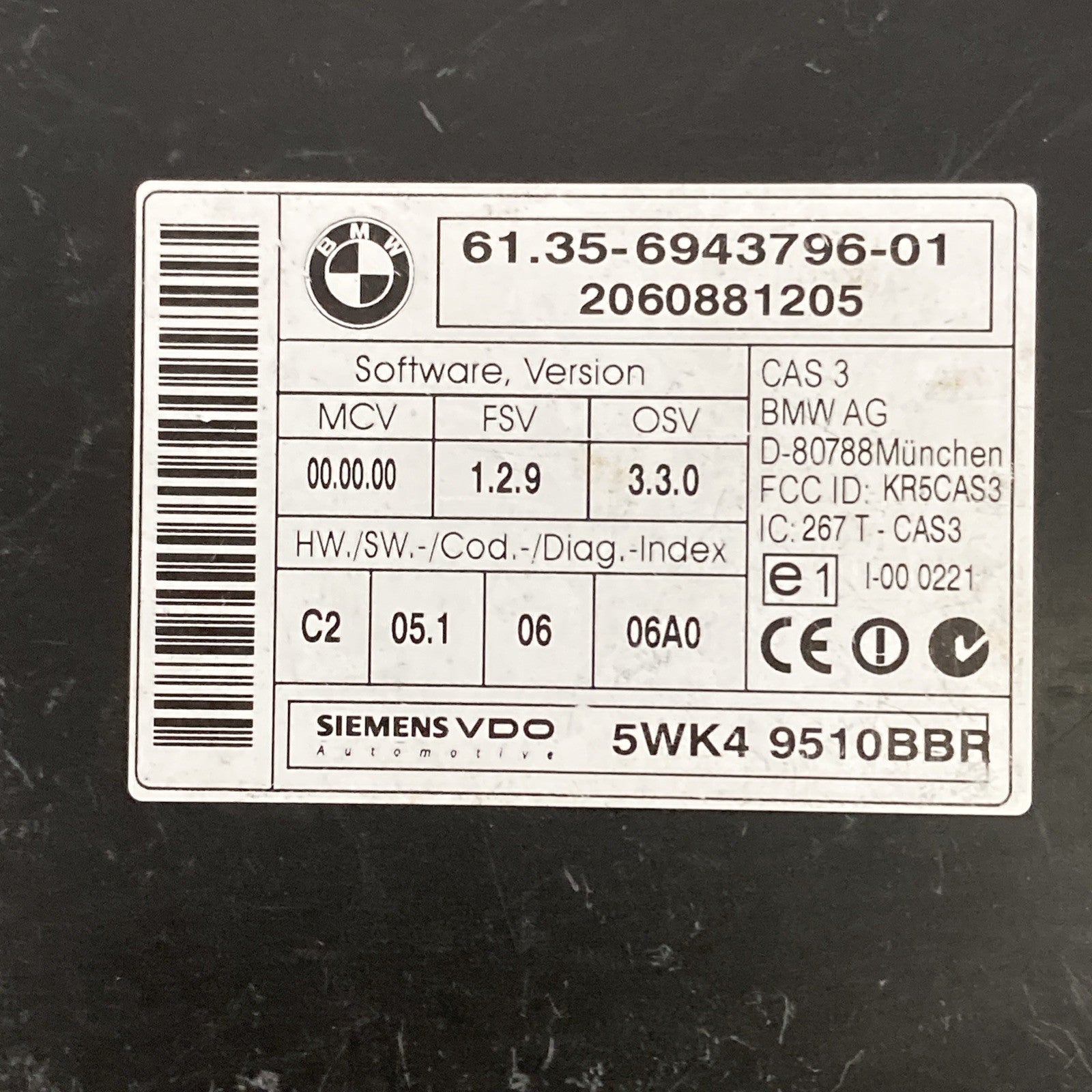 2004-2016 BMW Comfort Access Control Module 5WK4 9510BBR