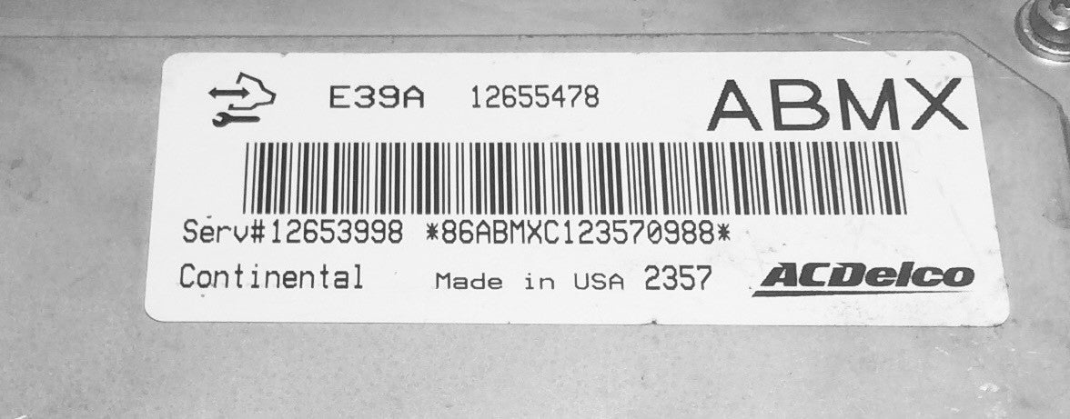 2013 Chevrolet ECU 12655478 12653998