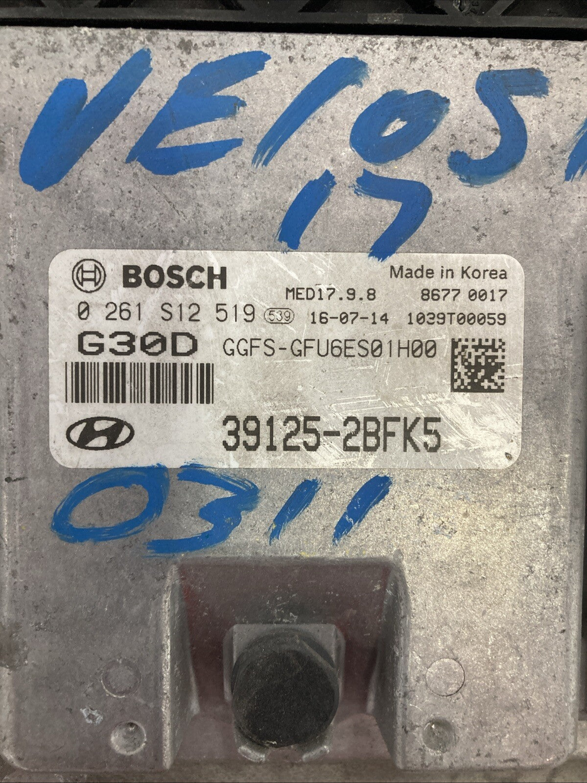 2017 Hyundai Veloster ECU/ECM 39125-2BFK5