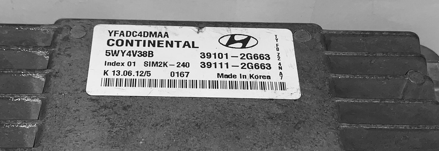 2012 Hyundai Sonata ECU 39101-2G663
