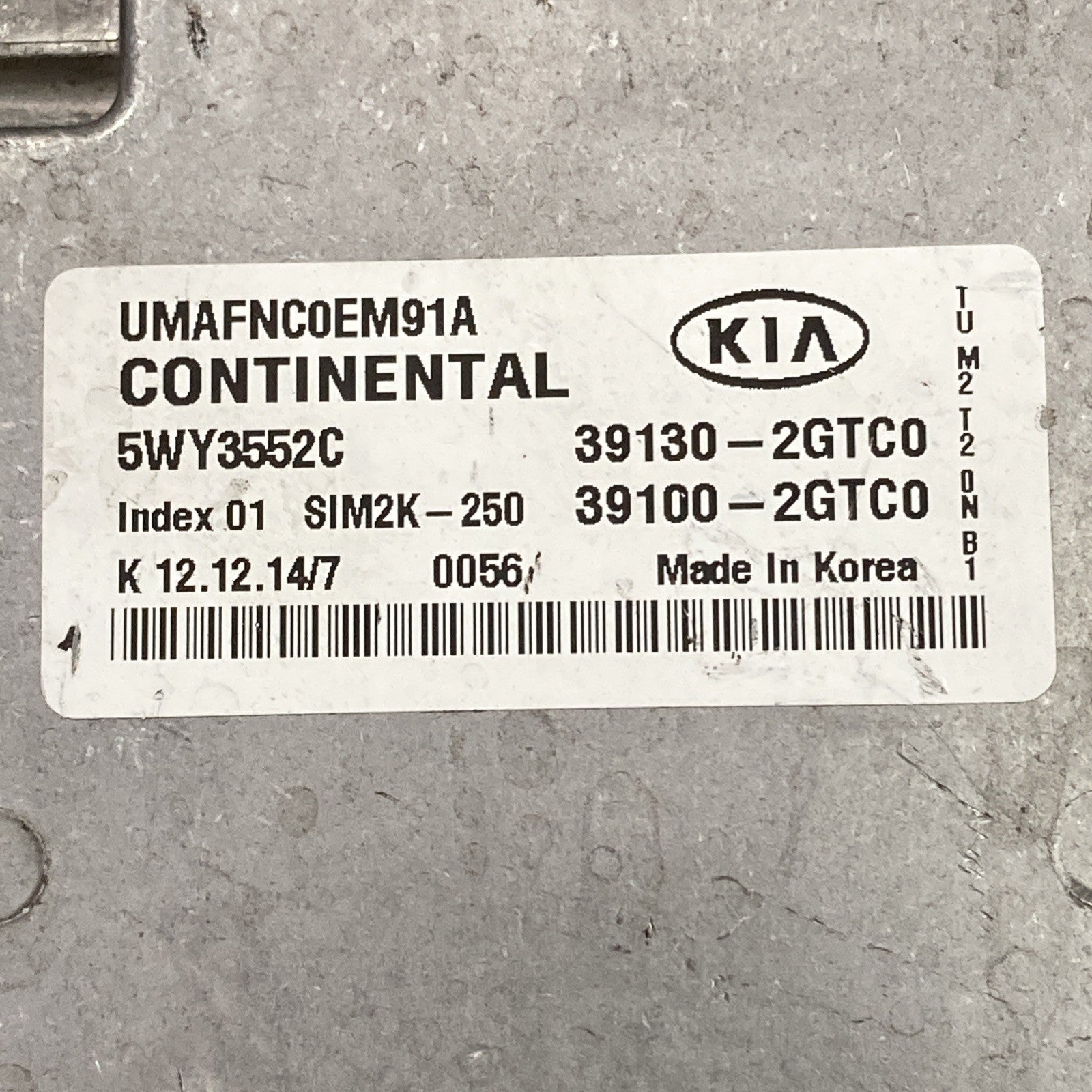 2016 Kia Sorento ECU/ECM 39130-2GTC0