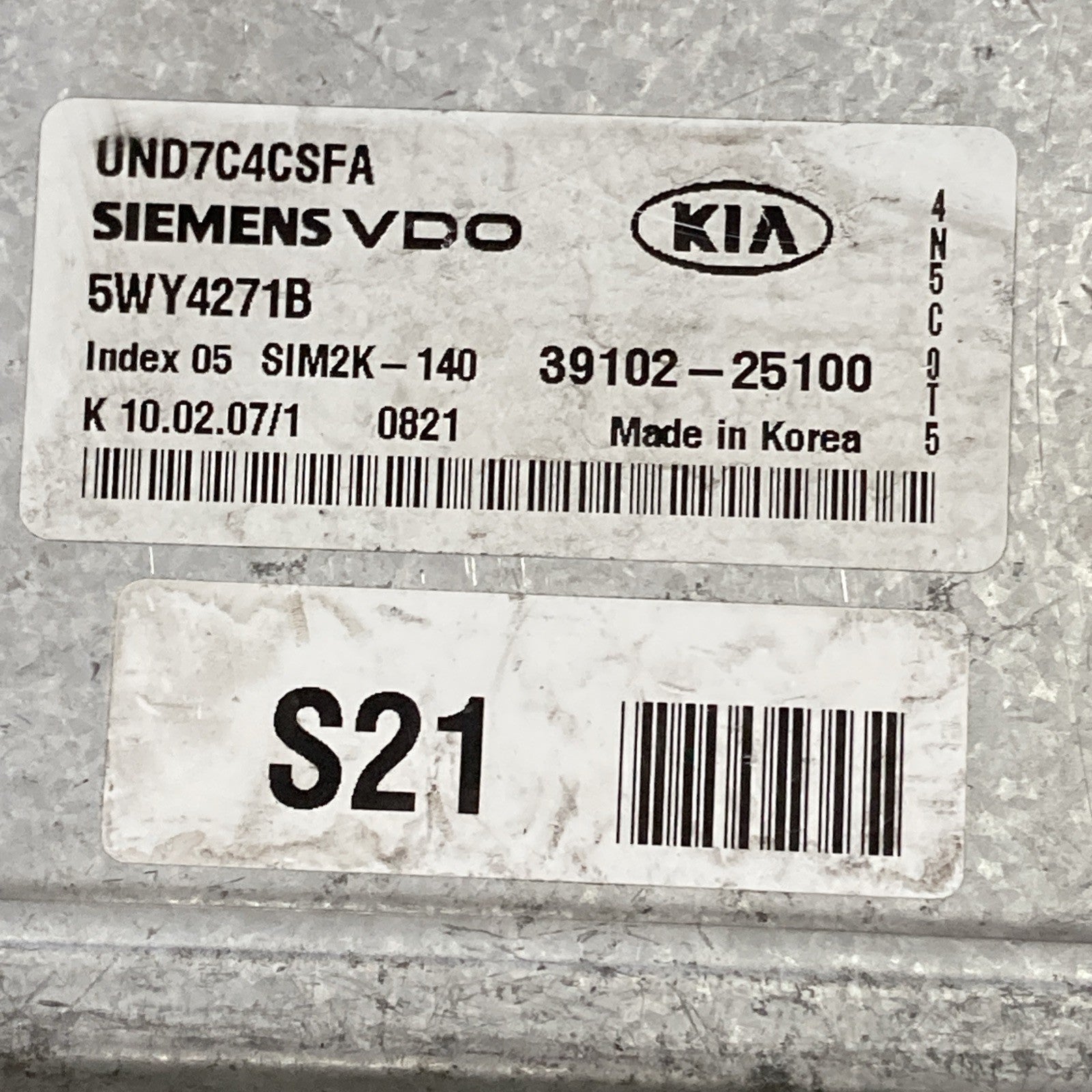 2007-2008 Kia Rondo 2.4L ECU/ECM 39102-25100
