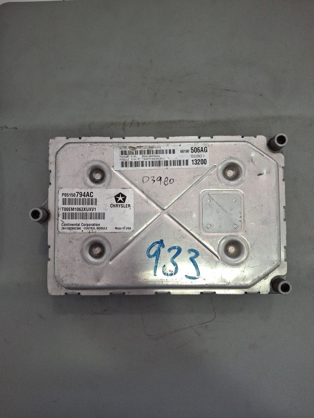 2013 DODGE CHARGER ECU/ECM P68190506AG