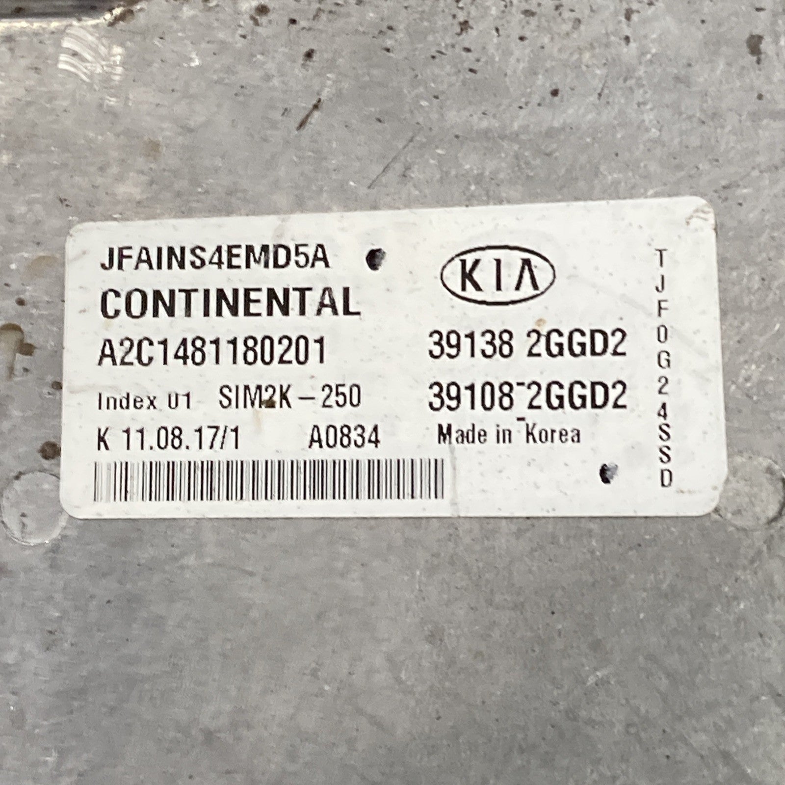 2015-2018 Kia Optima ECU/ECM 39138-2GGD2
