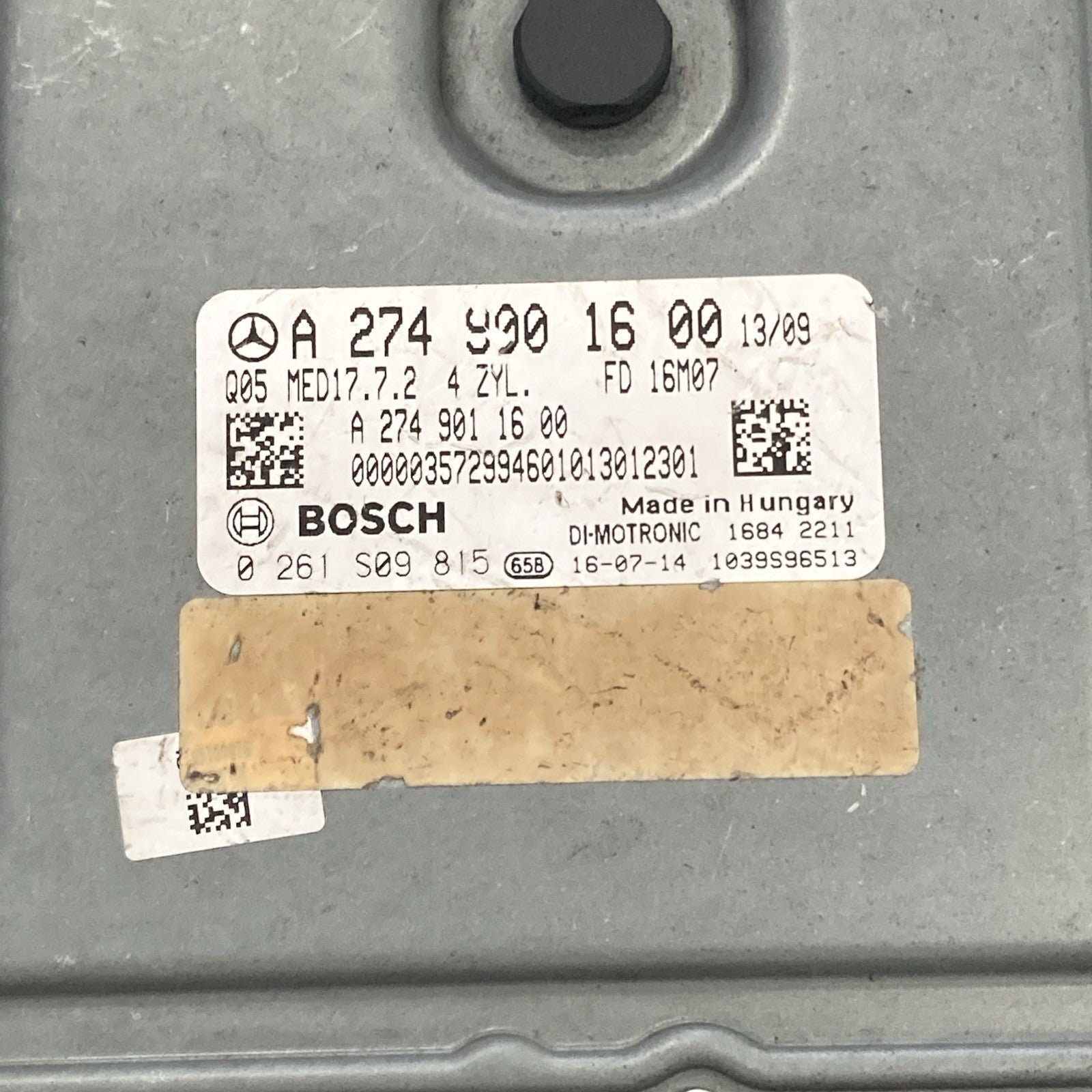 2015-2018 Mercedes-Benz C300 2.0L ECU/ECM A 274 900 16 00