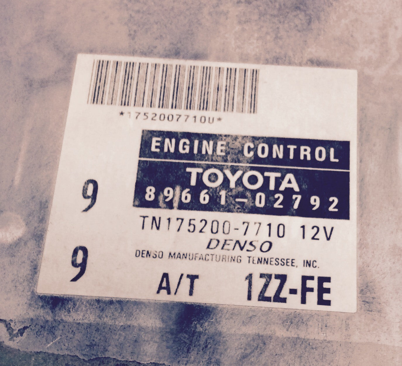 2001-2002 Toyota Corolla ECU 89661-02792