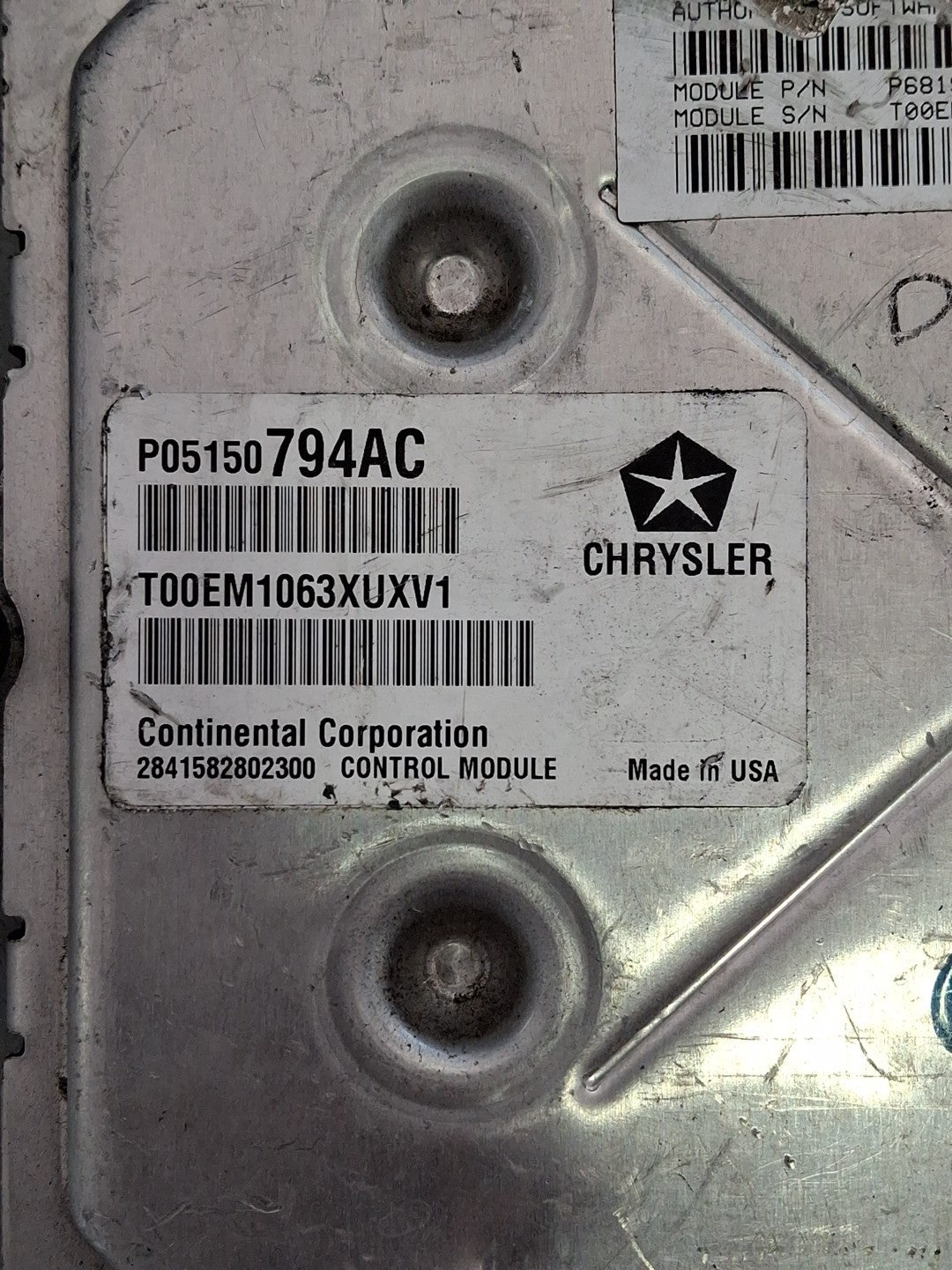 2013 DODGE CHARGER ECU/ECM P68190506AG