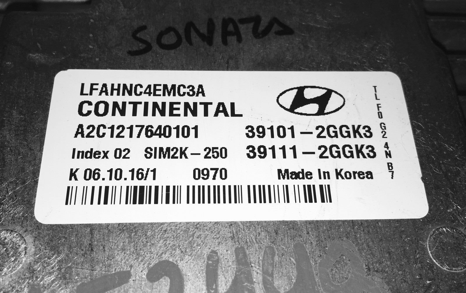 2017 Hyundai Sonata ECU 39101-2GGK3