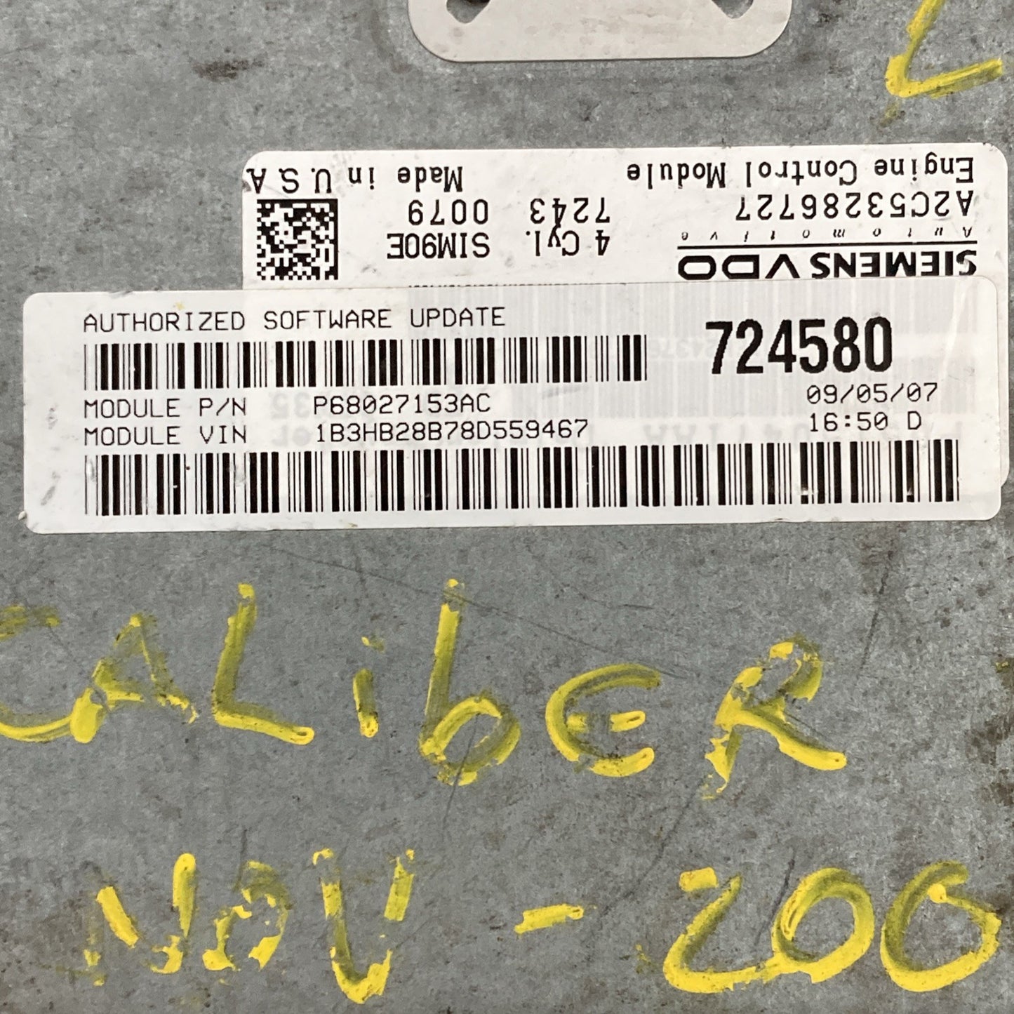 2007-2010 Dodge Caliber ECU/ECM P68027153AC