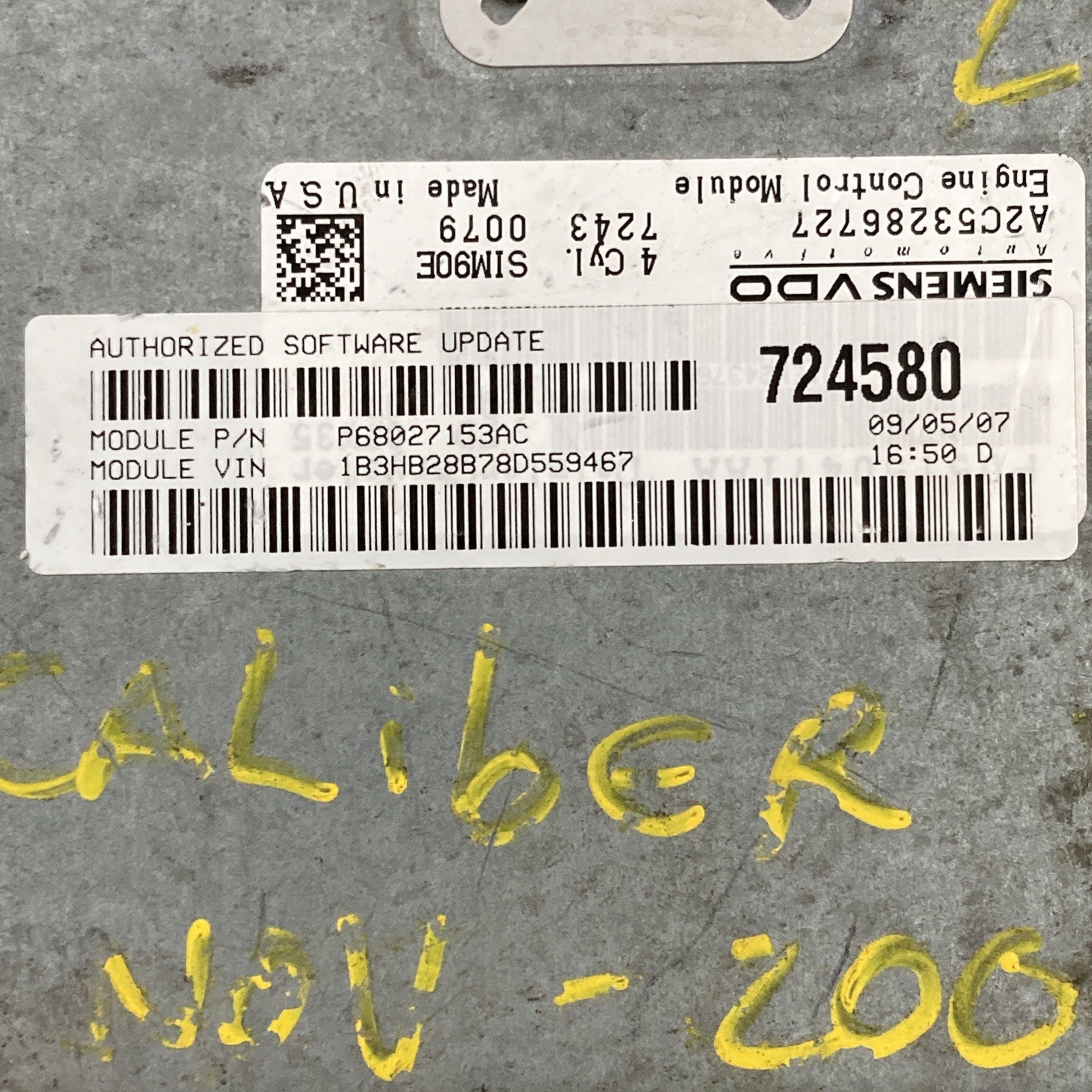 2007-2010 Dodge Caliber ECU/ECM P68027153AC