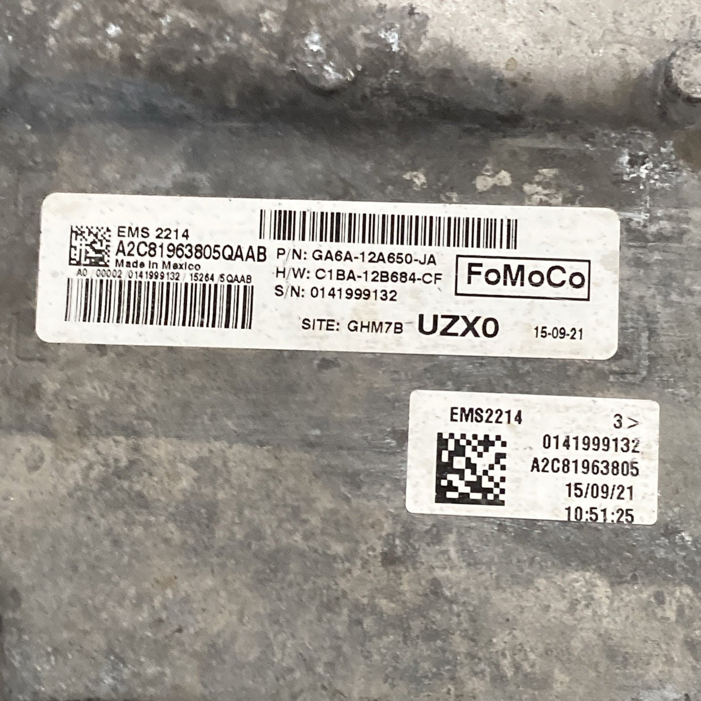 2016-2018 Ford Fiesta ECU/ECM GA6A-12A650-JA