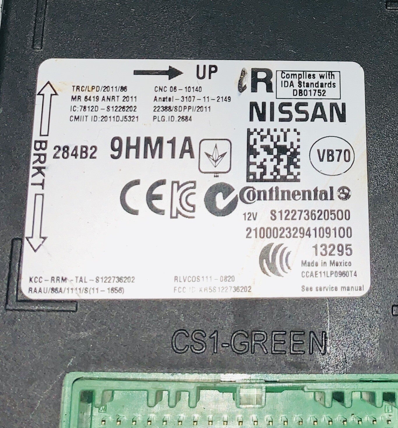 2013-2015 Nissan Altima Body Control Module 284B2 9HM1A