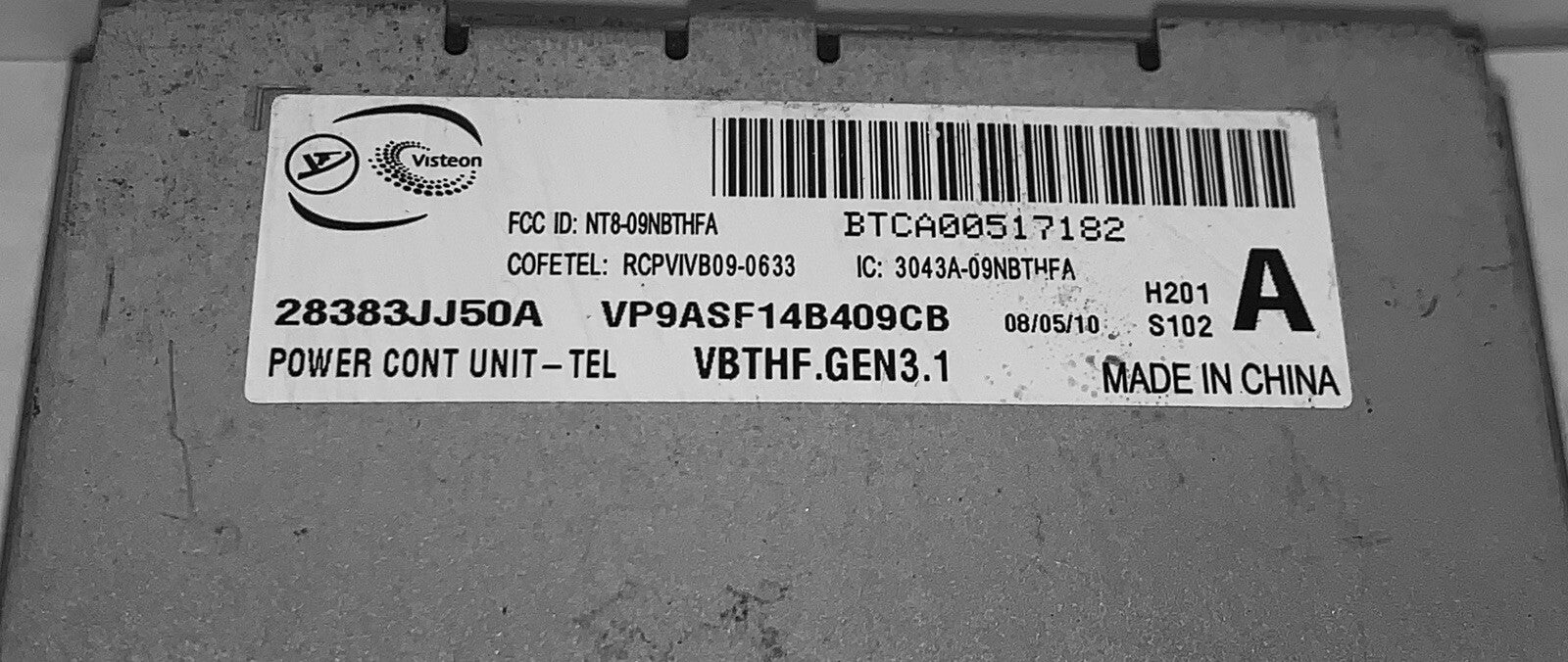 2010 2011 Infiniti G37 Coupe Communicatio Control 28383JJ50A