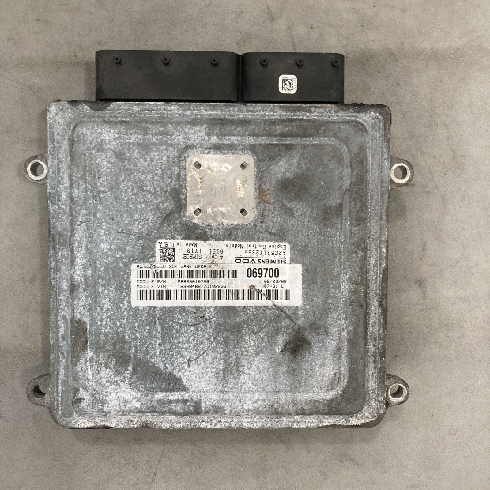 2007-2010 Dodge Caliber ECU/ECM P68000107AB