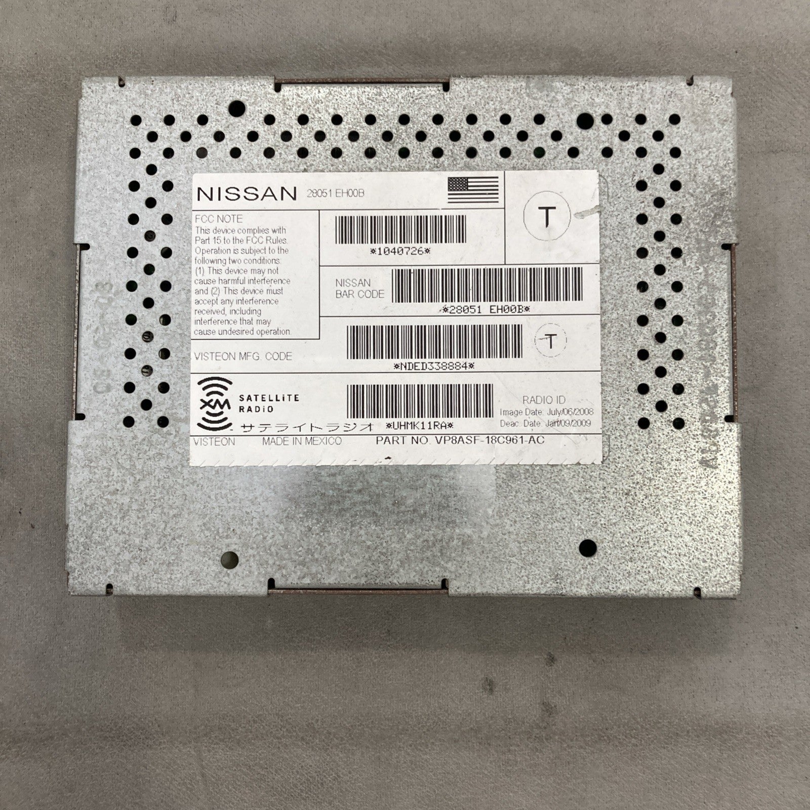 2008-2011 Infiniti G35 Radio Control Module 28051-EH00B