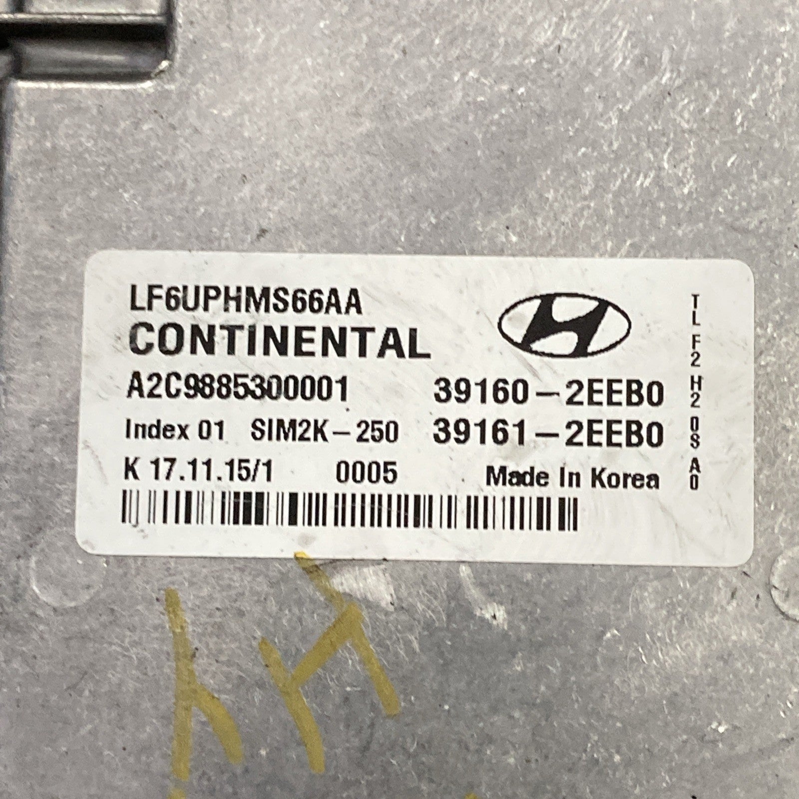 2016 Hyundai Sonata ECU/ECM 39160-2EEB0