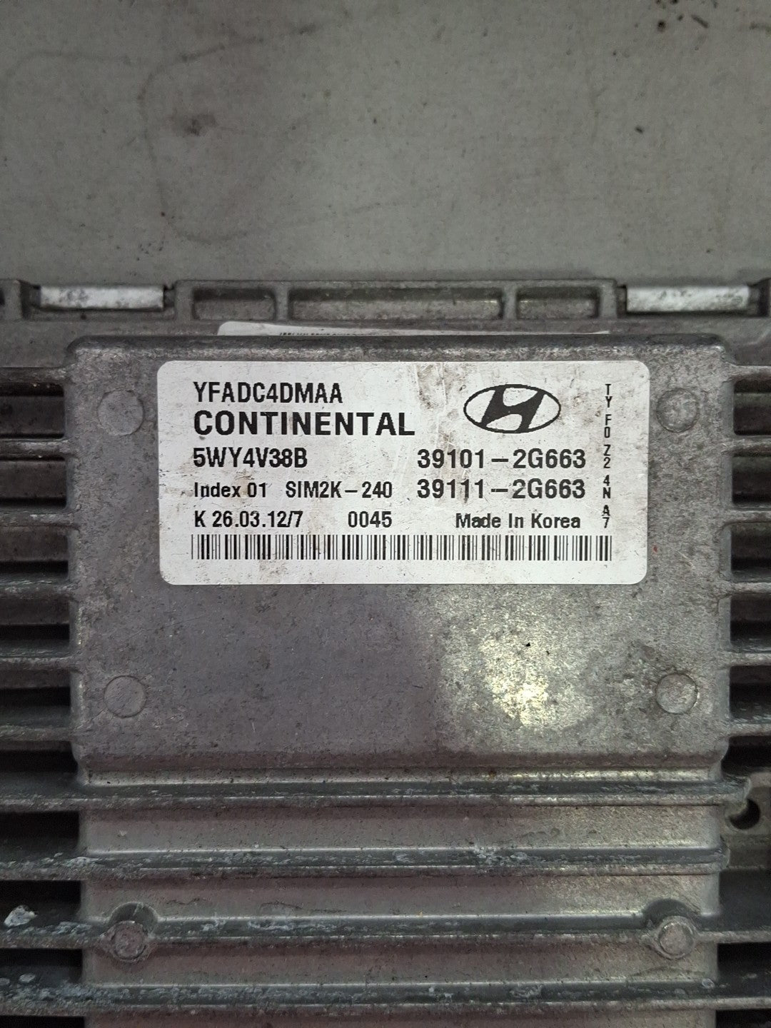 2012 Hyundai Sonata ECU/ECM 39101-2G663