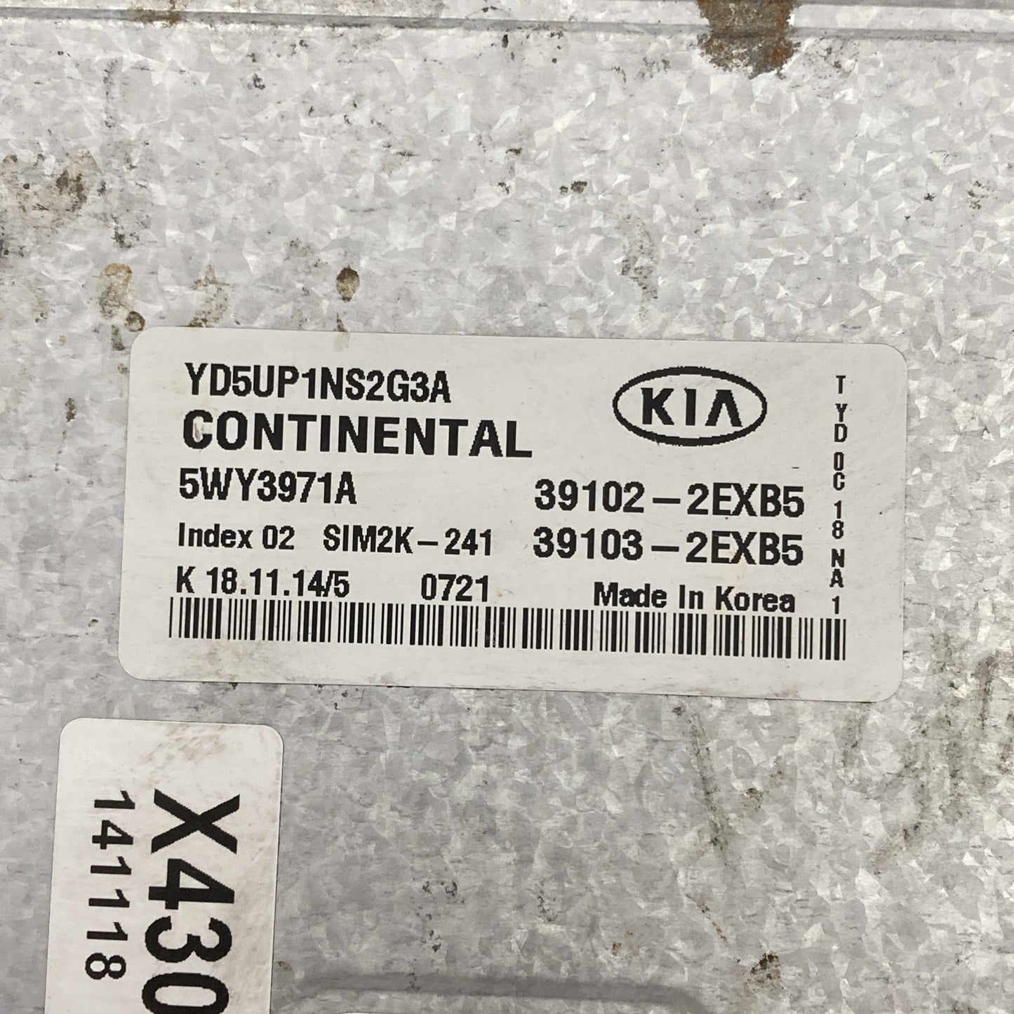 2015 Kia Forte 1.8L ECU/ECM 39102 2EXB5