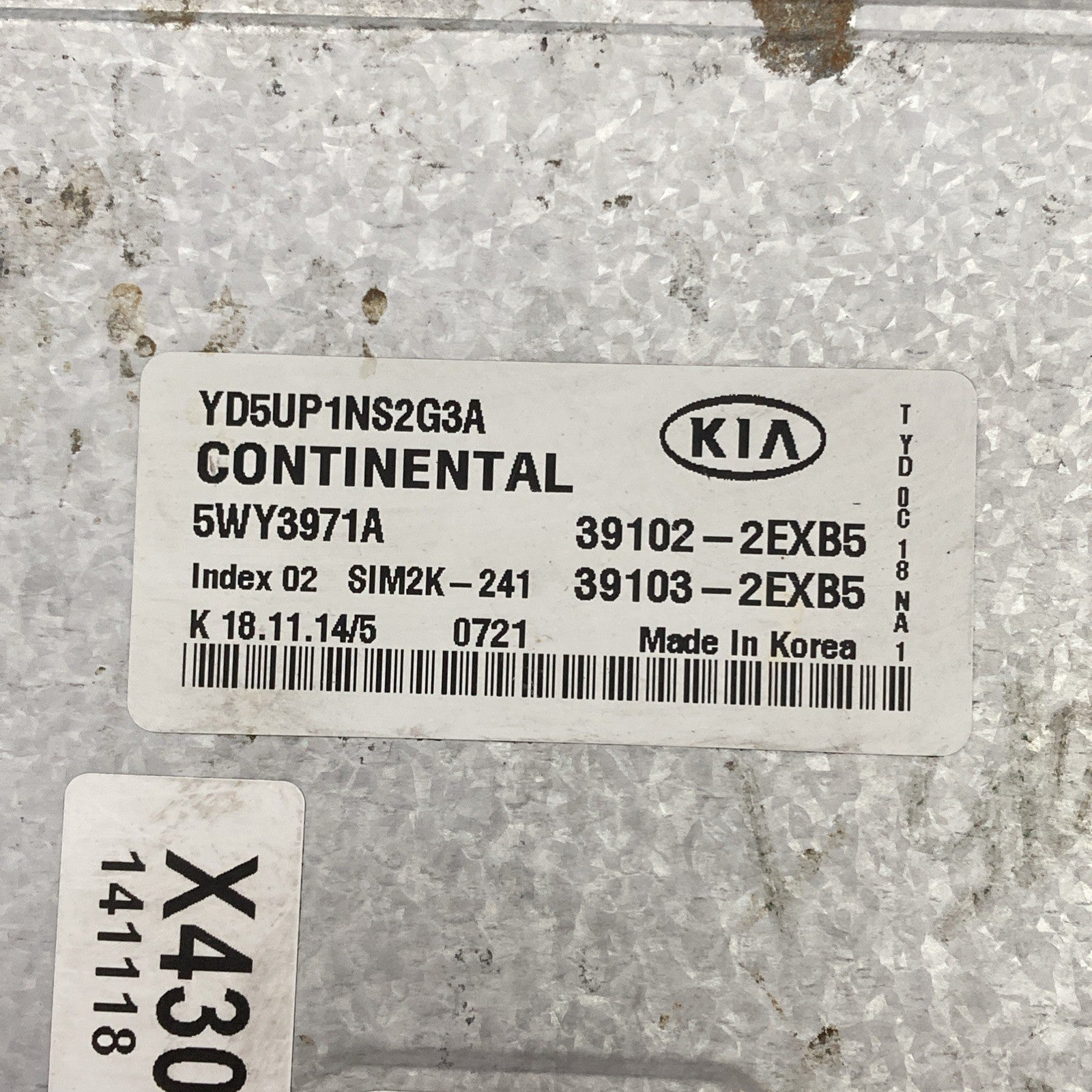 2015 Kia Forte 1.8L ECU/ECM 39102 2EXB5