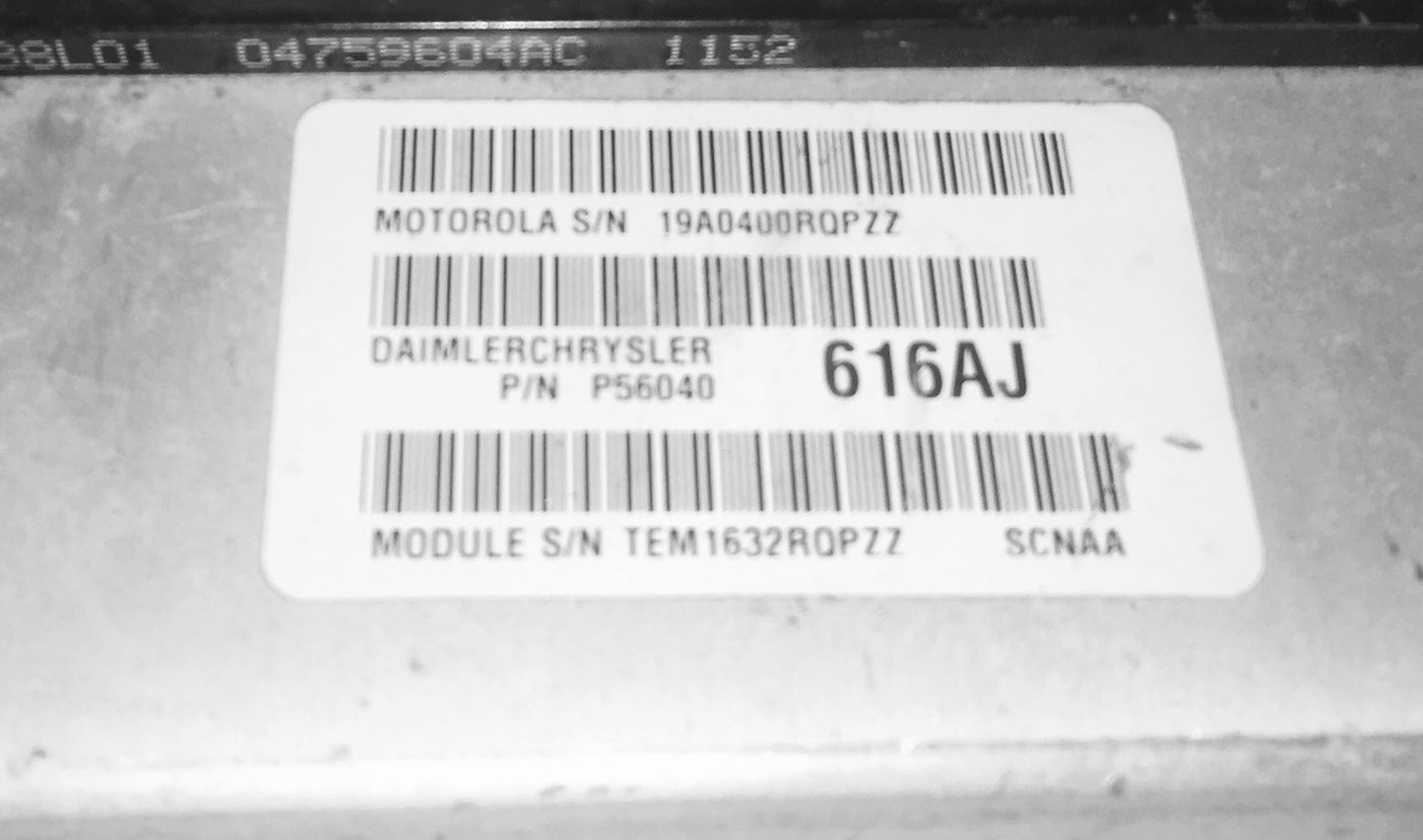 2002 Dodge Durango ECU P56040616AJ