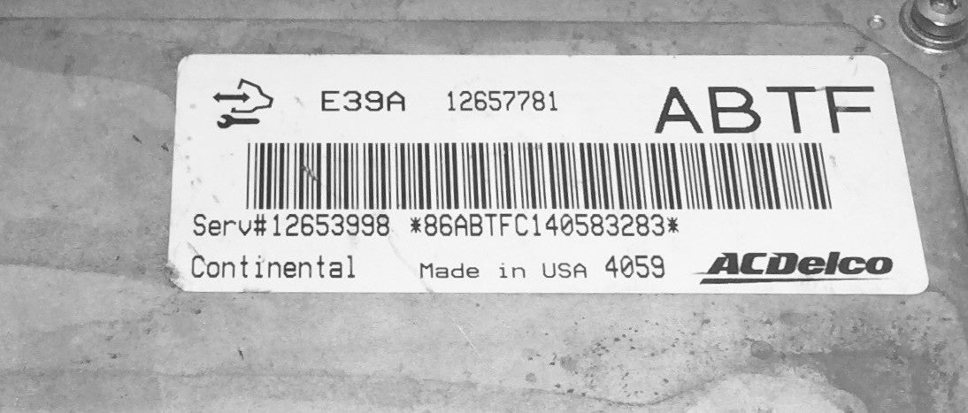 2013 Chevy Malibu ECU 12657781 / 12653998