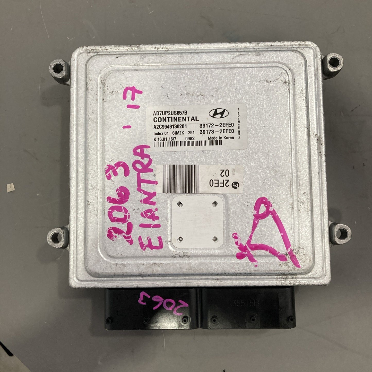 2017-2018 Hyundai Elantra ECU/ECM 39173-2EFE0