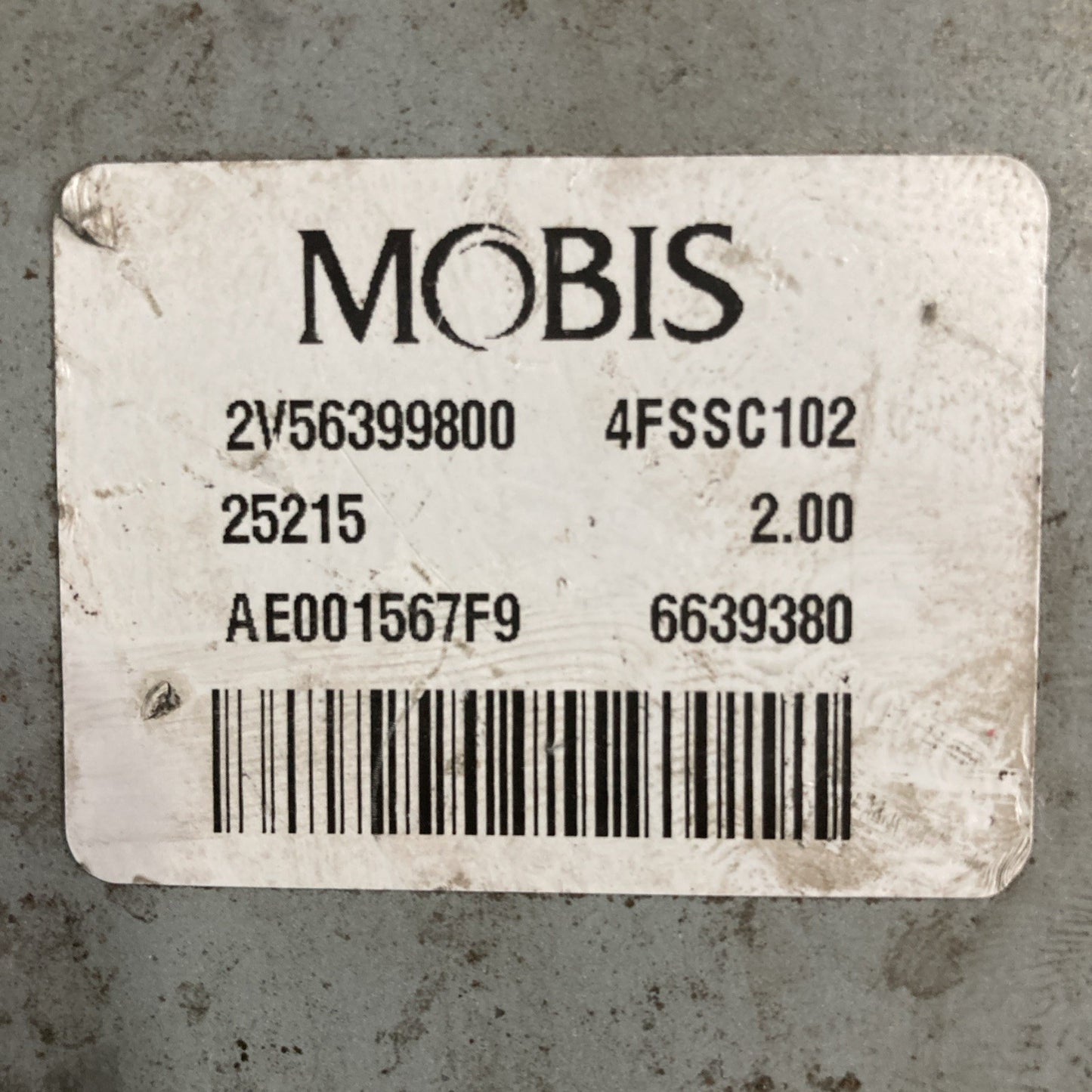 2016 Hyundai Veloster Power Steering Control Module 2V56399800