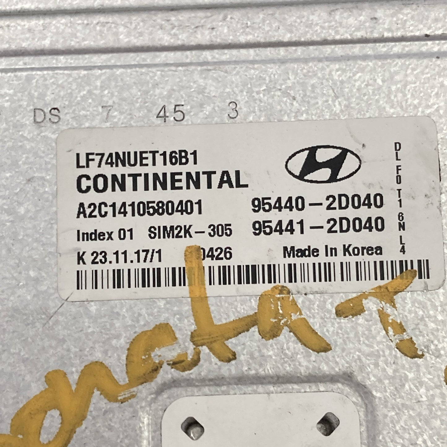 2018-2019 Hyundai Sonata Engine Control Module 95440-2D040 (B)