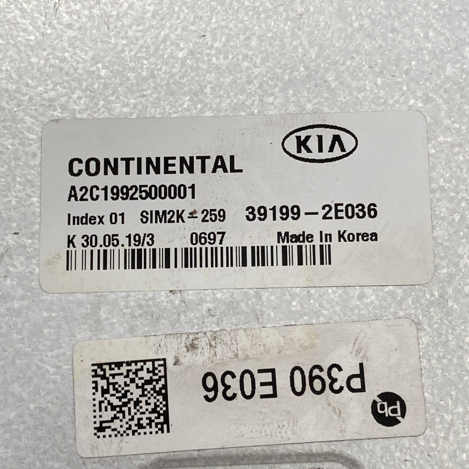 2019-2021 Kia Forte Engine Control Module 39199-2E036