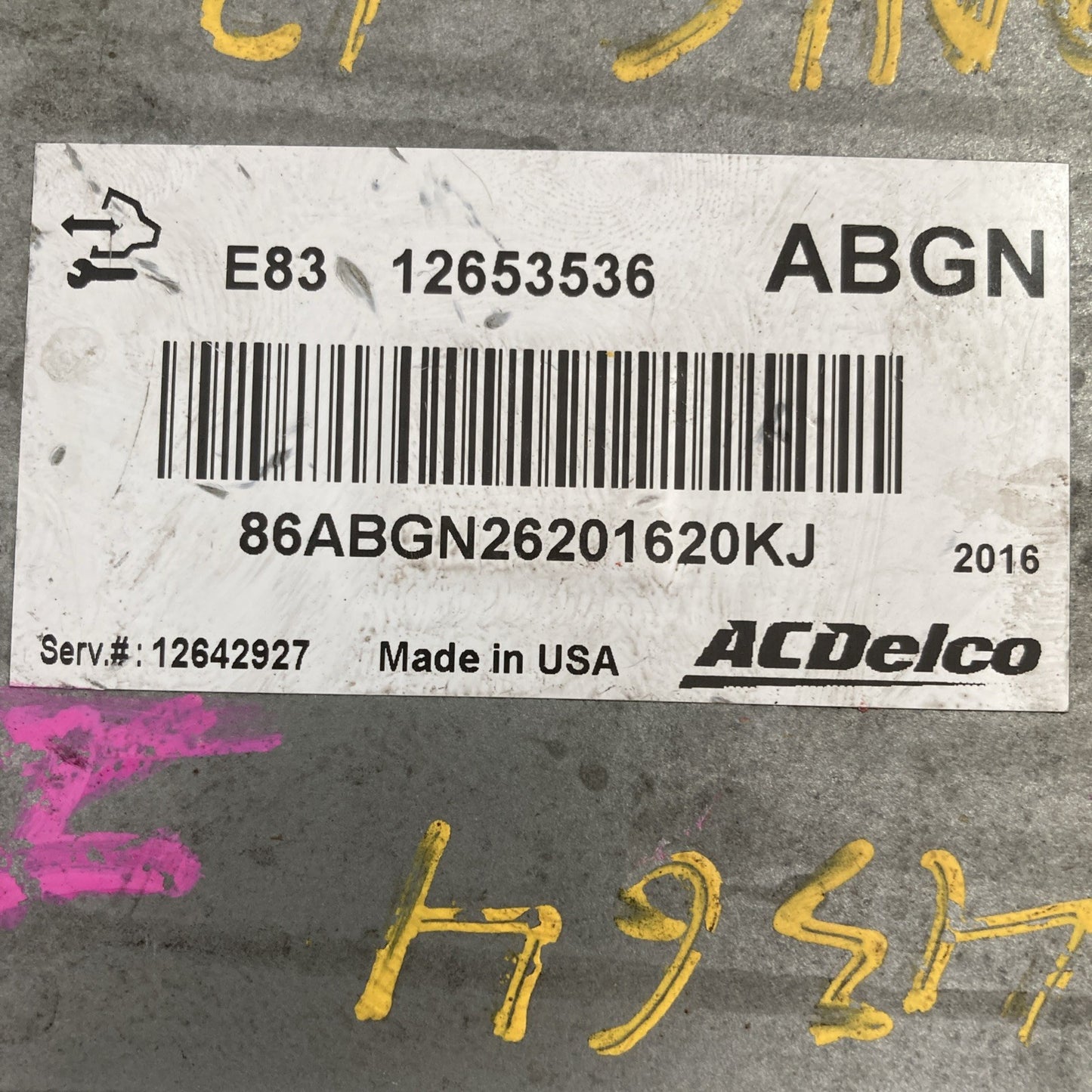 2011-2012 Chevrolet Cruze ECU/ECM 12653536