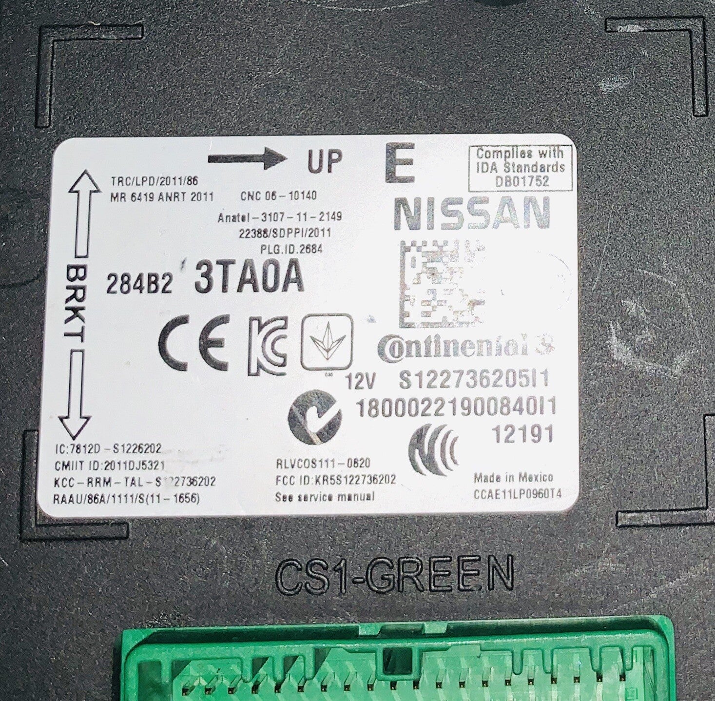 2013-2015 Nissan Altima Body Control Module 284B2 3TA0A