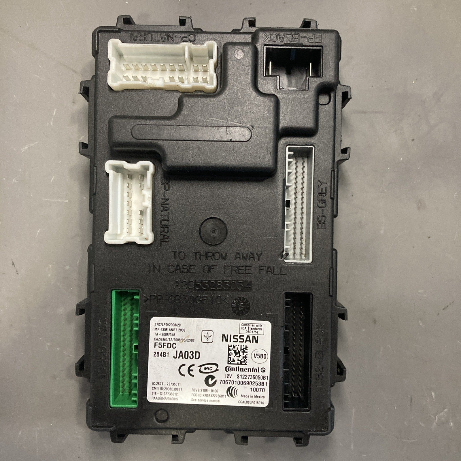 2010-2011 Nissan Altima Body Control Module 284B1 JA03D